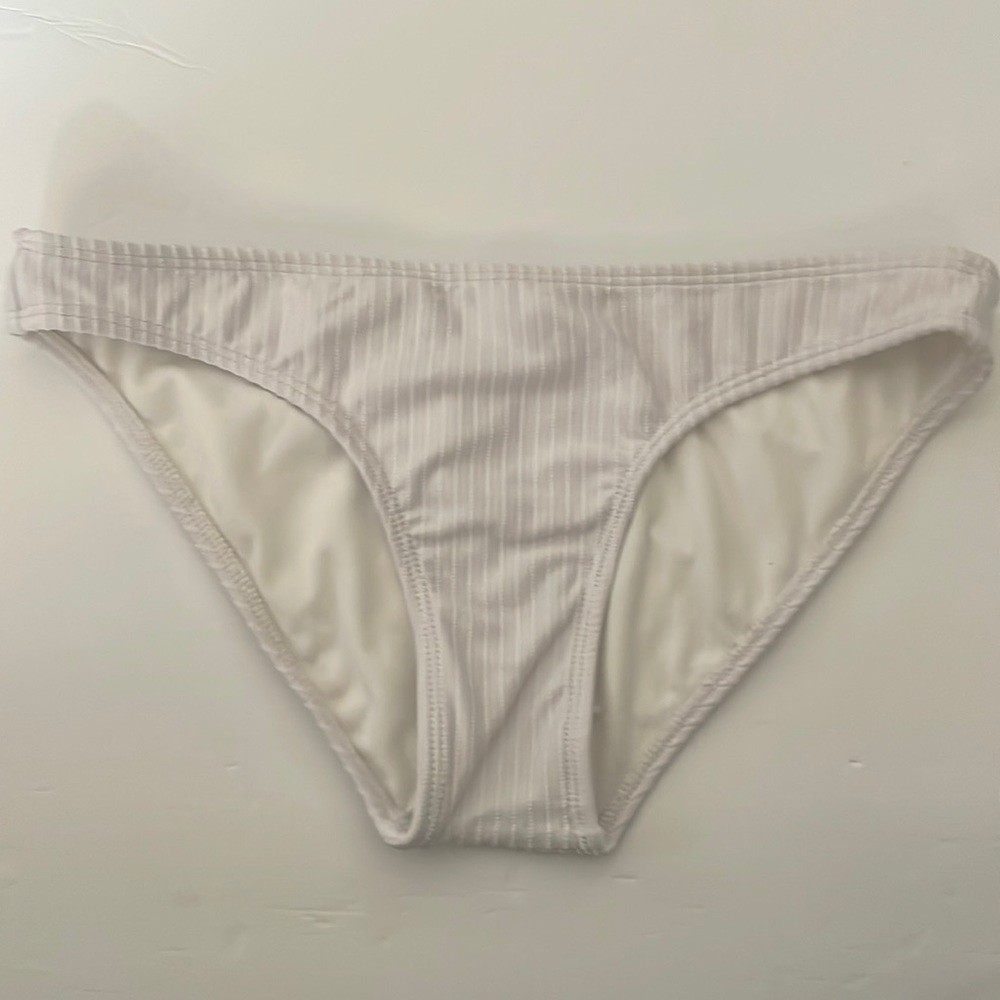 White lined bathing suit